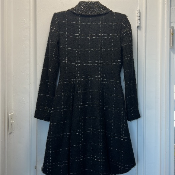 Alice and Olivia plaid Aline wool coat with jewel neckline - Picture 6 of 6